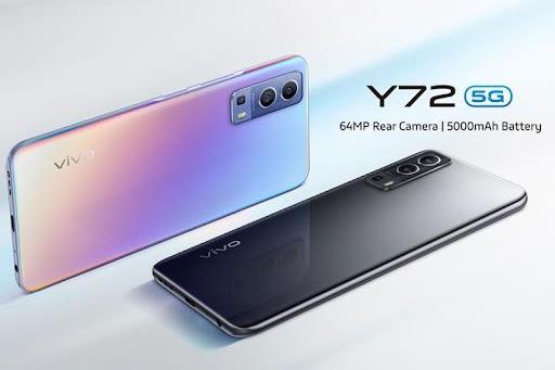 Hai phiên bản màu của điện thoại mỏng nhẹ pin lâu vivo Y72 5G